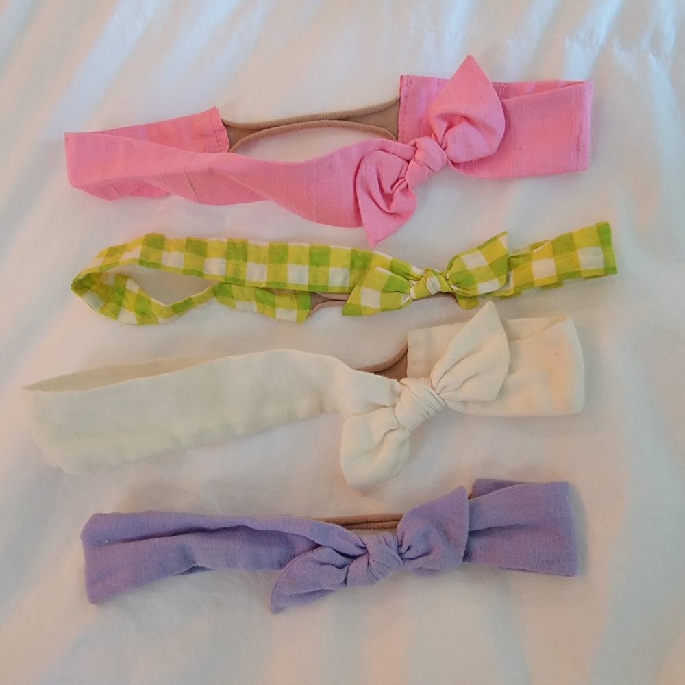 Wunderkin Co. Headband Set - Retro Knot - Pink, Green, Cream, and Purple